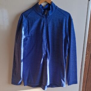 Sport-Tek Men's 1/4 Zip-Up Heather Blue, Fleece-lined Sweater, Sz Large